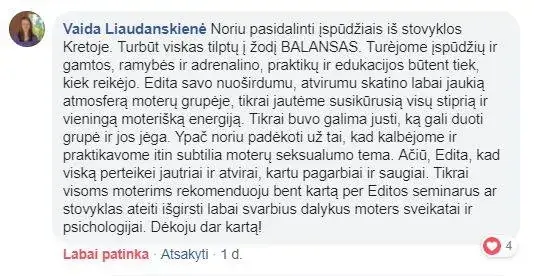 atsiliepimai ir istorijos, menstraucijos, stovykla, stovyklos, atsiliepimas, kipro stovykla, tao meiles stovykla, tao meile, menstraucijos, energija, kunas, energijos judejimas kune, edita esenku, edita, esenku