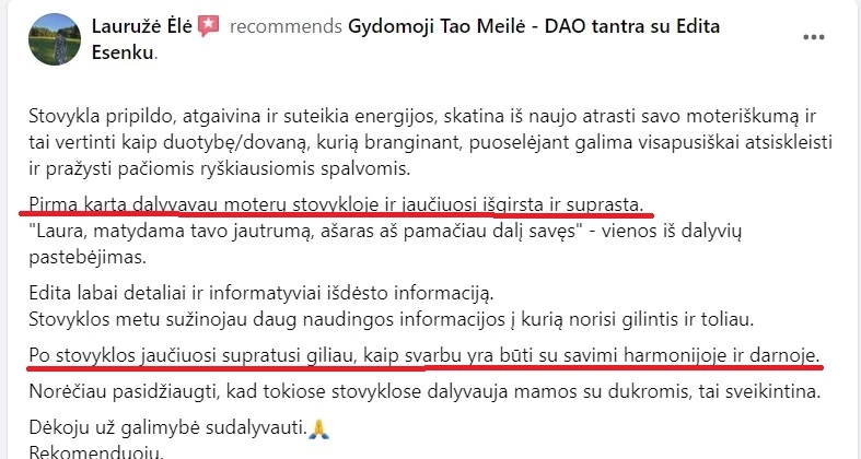 atsiliepimai ir istorijos, menstraucijos, stovykla, stovyklos, atsiliepimas, kipro stovykla, tao meiles stovykla, tao meile, menstraucijos, energija, kunas, energijos judejimas kune