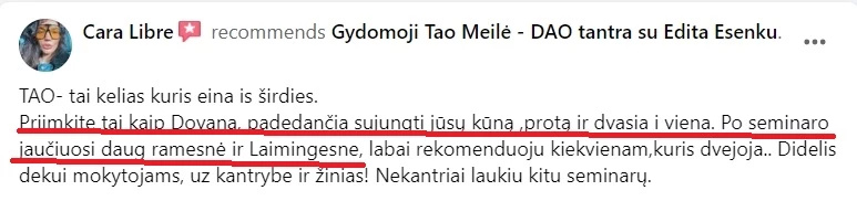 atsiliepimai ir istorijos, menstraucijos, stovykla, stovyklos, atsiliepimas, kipro stovykla, tao meiles stovykla, tao meile, menstraucijos, energija, kunas, energijos judejimas kune, edita esenku, edita, esenku