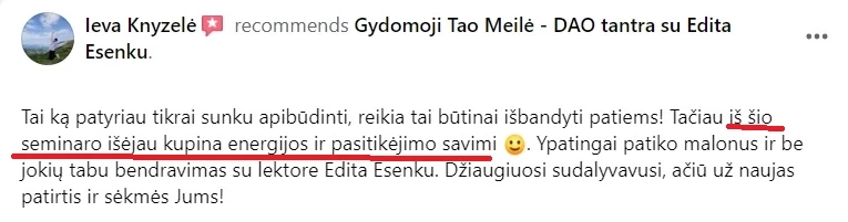 atsiliepimai ir istorijos, menstraucijos, stovykla, stovyklos, atsiliepimas, kipro stovykla, tao meiles stovykla, tao meile, menstraucijos, energija, kunas, energijos judejimas kune, edita esenku, edita, esenku