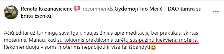 atsiliepimai ir istorijos, menstraucijos, stovykla, stovyklos, atsiliepimas, kipro stovykla, tao meiles stovykla, tao meile, menstraucijos, energija, kunas, energijos judejimas kune, edita esenku, edita, esenku